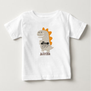 Söt dino toddler-skjorta med eget namn t shirt