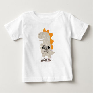 Söt dino toddler-skjorta med eget namn t shirt