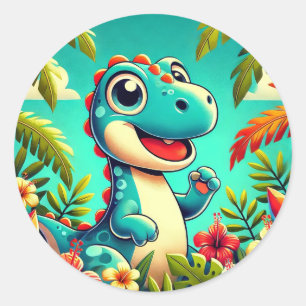 Söt Dino Tropisk Klistermärke Barn Present Rolig K