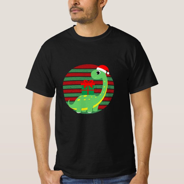 söt dinosaur christmas t shirt (Framsida)