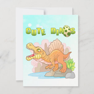 söt dinosaur spinosaurus tack kort
