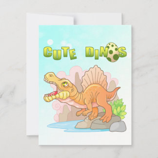 söt dinosaur spinosaurus tack kort