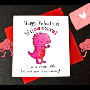 Söt Dinosaur Valentine Helgdag-makKORT Julkort