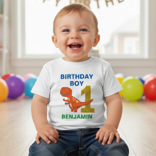 Söt dinosaurie 1-års födelsedagsfest t shirt