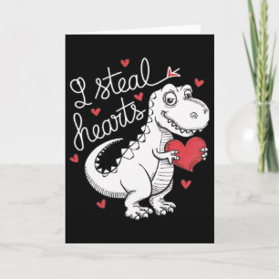 Söt dinosaurie Alla hjärtans dag Jag stjäl hjärtan Kort