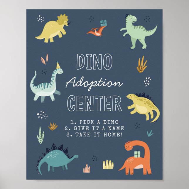 Söt dinosaurie-antagningsskylt poster (Framsidan)