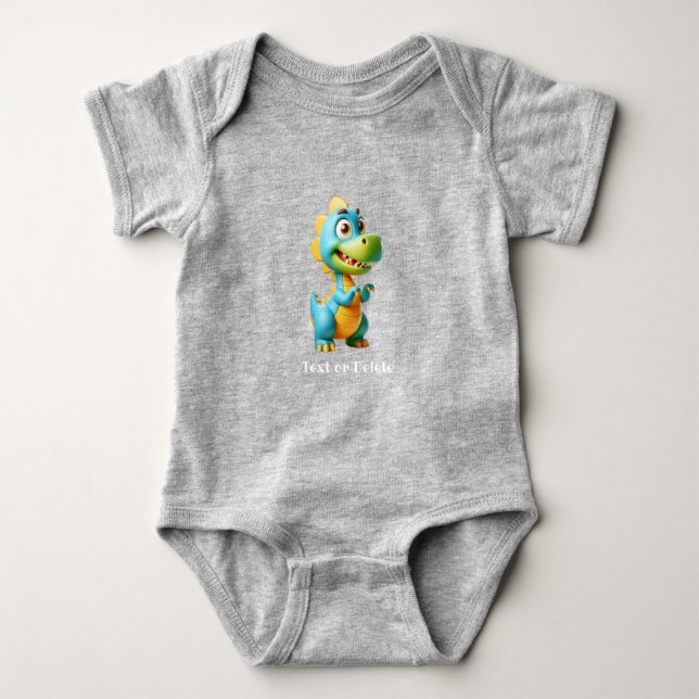 Söt dinosaurie baby bodysuit t shirt (Framsida)