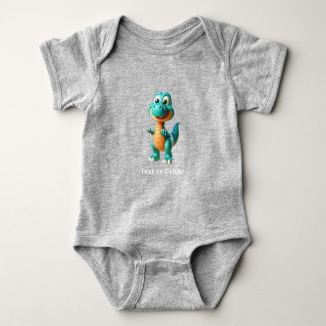 Söt dinosaurie baby bodysuit t shirt (Framsida)