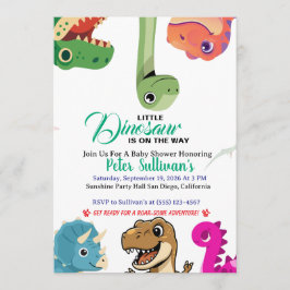 Söt Dinosaurie Baby Shower Inbjudan 