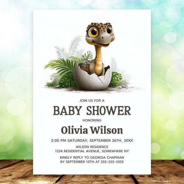 Söt dinosaurie baby shower inbjudan (Skapare uppladdad)