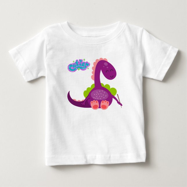 Söt dinosaurie baby t-shirt (Framsida)