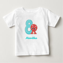Söt dinosaurie baby t-shirt för åtta månader