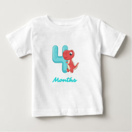 Söt dinosaurie baby-t-shirt för fyra månader t shirt