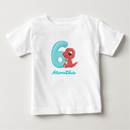 Söt dinosaurie baby t-shirt för sex månader