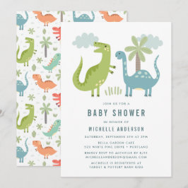 Söt dinosaurie-babyshower inbjudningar