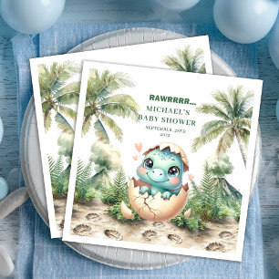 Söt dinosaurie-babyshower kläcks snart servetter