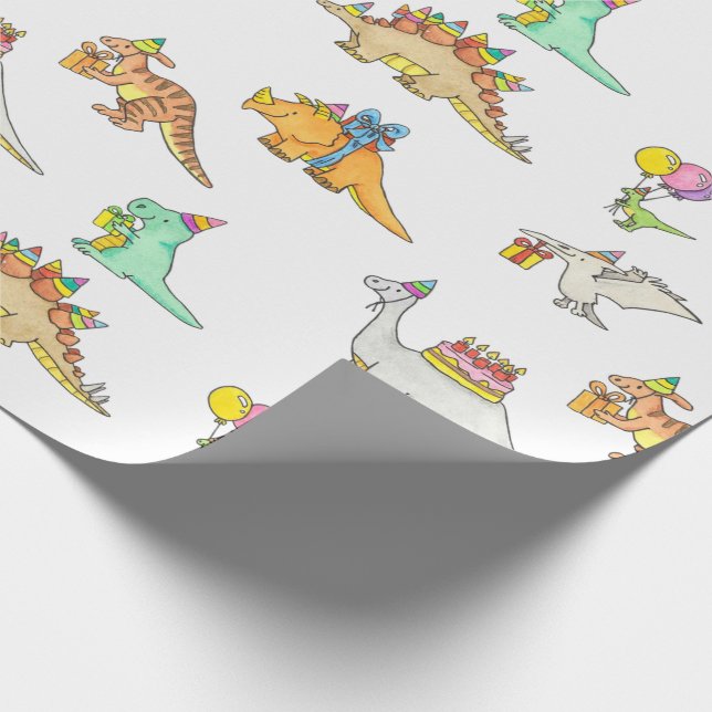 Söt dinosaurie barnkalas  presentpapper (Hörn)