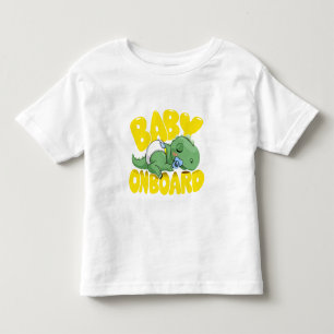 Söt dinosaurie bebis ombord bildekal Sovande T Shirt