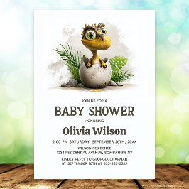 Söt dinosaurie-bebis shower-inbjudan inbjudningar