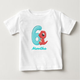 Söt dinosaurie bebis T-shirt sex månader