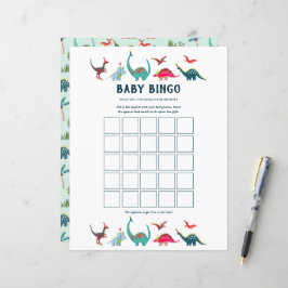 Söt Dinosaurie Bingo Baby Shower Lek