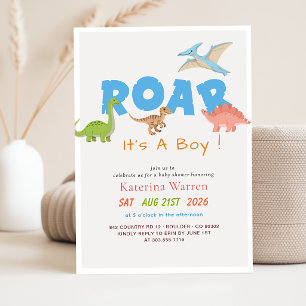 Söt dinosaurie Dino baby boy baby shower Inbjudningar