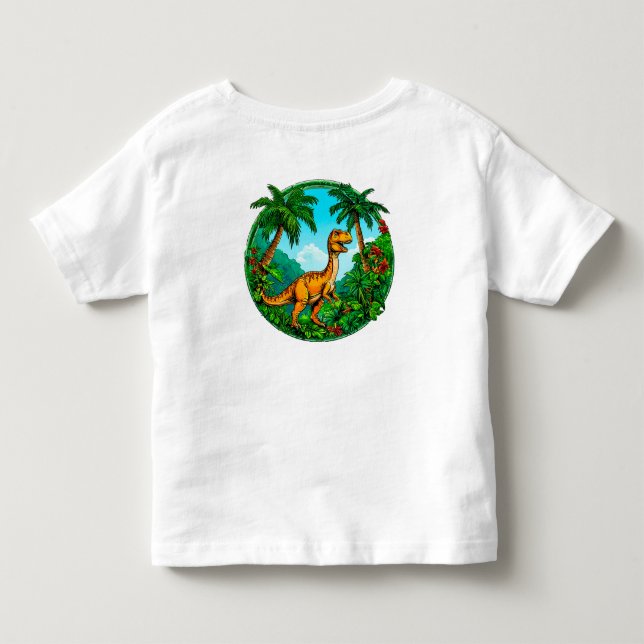 🦖 Söt Dinosaurie Djungel Äventyr Present ✨ T Shirt (Baksida)