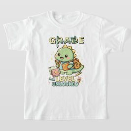 Söt dinosaurie Fjärde klass nivå upplåst 4:e barn T Shirt