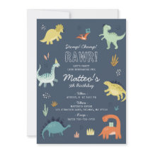 Söt dinosaurie-födelsedagsinbjudan