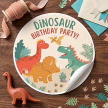 Söt dinosaurie födelsedagsstamp stomp ryta Anpassa