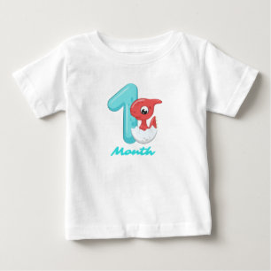 Söt dinosaurie för en månad t shirt