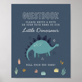 Söt dinosaurie gästbokssköld poster