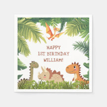 Söt dinosaurie grönska födelsedagsfest