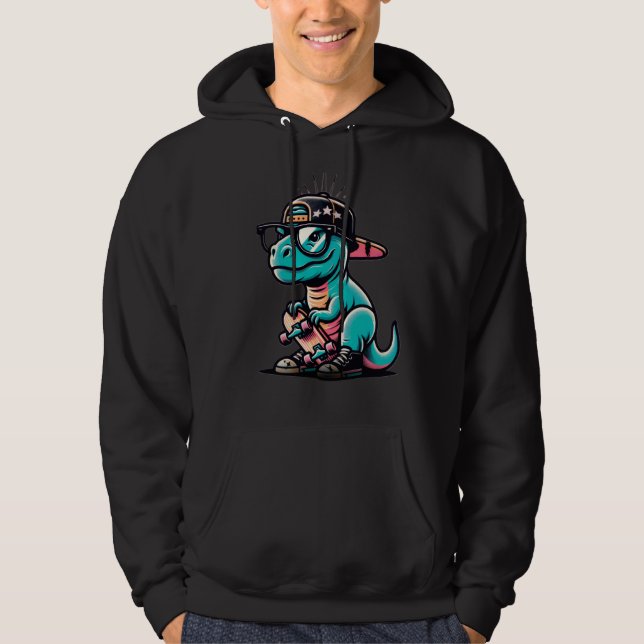 Söt dinosaurie hoodie (Framsida)