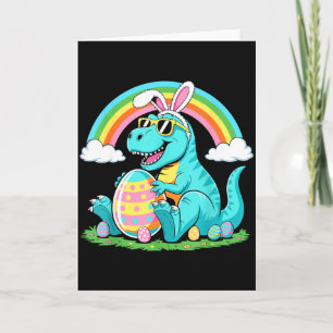 Söt dinosaurie kanin äggglad påsk T Rex pojkar Kort