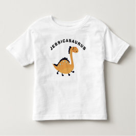 Söt dinosaurie - lägg till namn - barns present t- t shirt