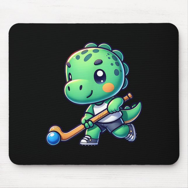 Söt dinosaurie landhockeyspelare  musmatta (Framsidan)
