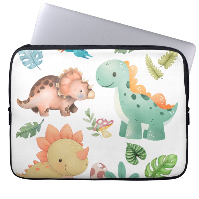 Söt dinosaurie laptop fodral (Framsidan)