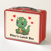 Söt dinosaurie lunchlåda – lägg till namn