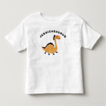 Söt dinosaurie med namn barns present t-shirt