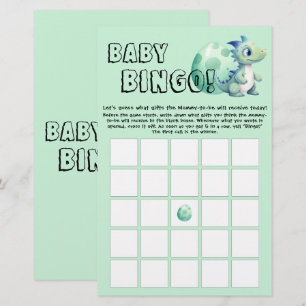 Söt dinosaurie med sitt ägg Baby Bingo-spel Flyer