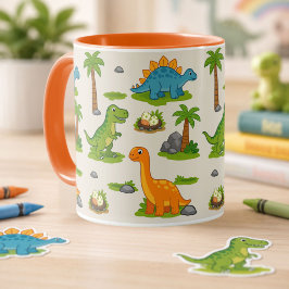 Söt dinosaurie-mönster för barn mugg