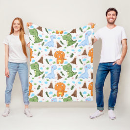 Söt dinosaurie-mönster vattenfärg design fleecefilt