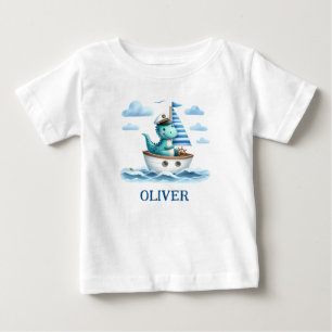 Söt dinosaurie nautisk kapten Personlig T Shirt