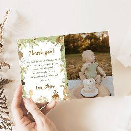 Söt Dinosaurie Pojke Födelsedag Tack Kort Foto