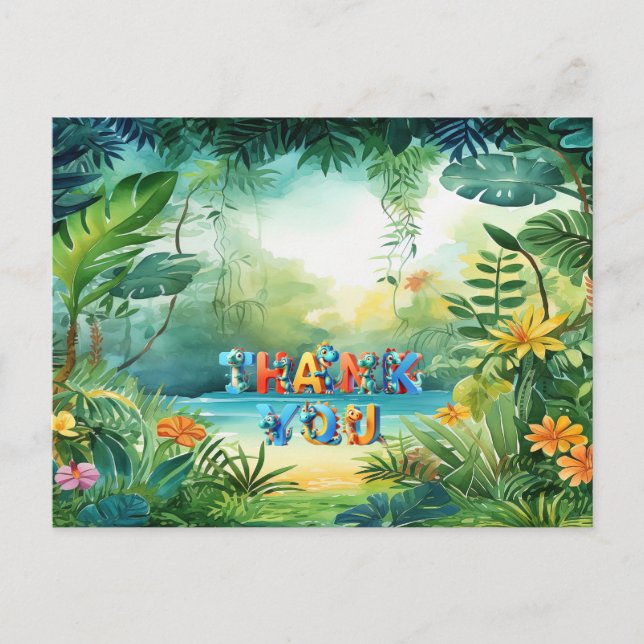 Söt Dinosaurie Postkort Vykort (Framsida)