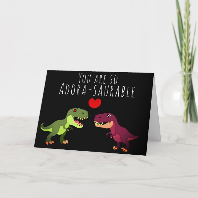 Söt dinosaurie-pun Du är Adora-saurbar Alla hjärta Kort (Framsida)
