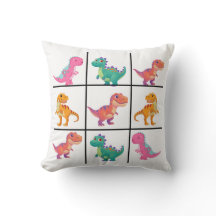 Söt dinosaurie-rutdesign med nio färgglada dinosau