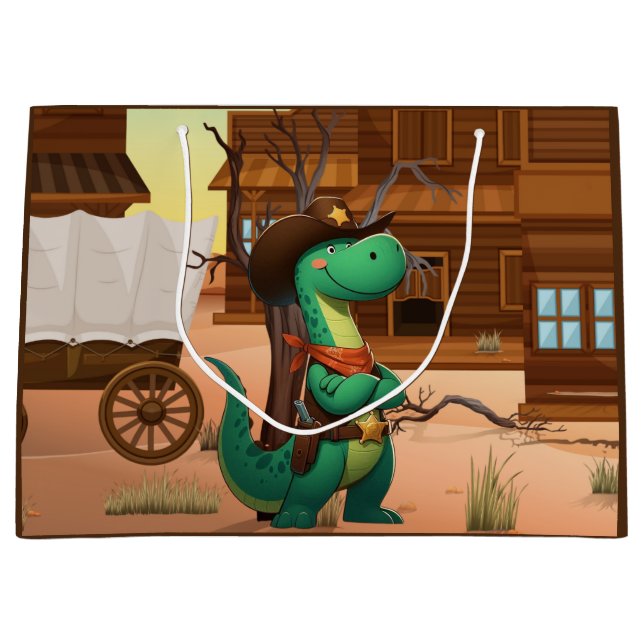 Söt dinosaurie sheriff/cowboy (Framsidan)