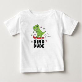 Söt dinosaurie skateboard för barn t shirt